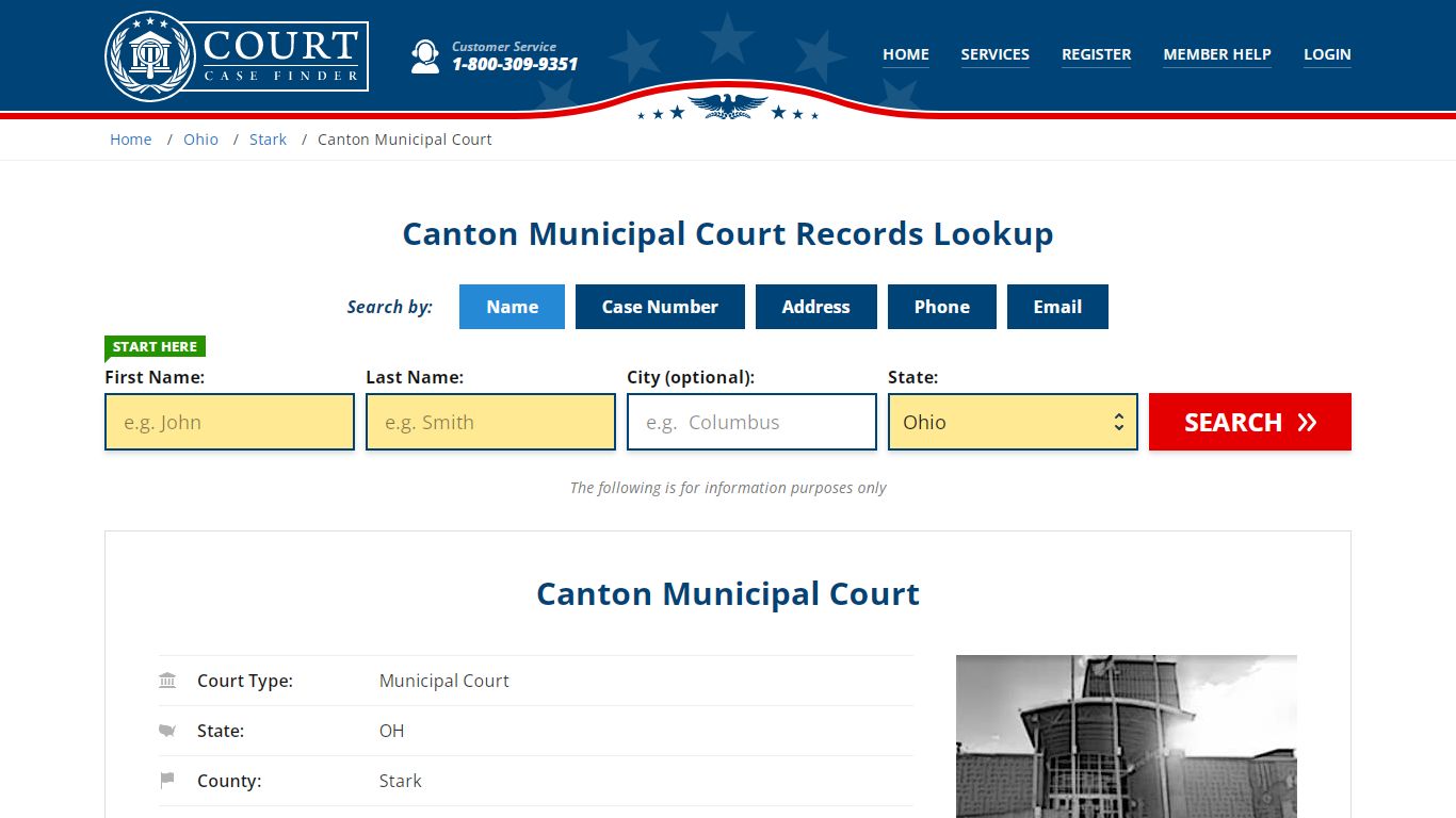 Canton Municipal Court Records Lookup - CourtCaseFinder.com